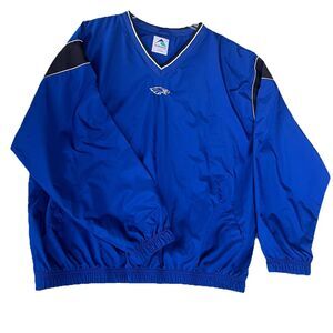Augusta Sportswear Windbreaker Jacket Men's 2XL Blue Golf V-Neck Pullover Flaw